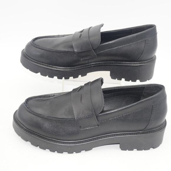 NEW Steve Madden Women's 6.5 Lawrence Platform Loafers Shoes Black Leather - Picture 2 of 9